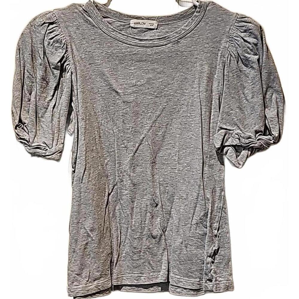 Marlow Heather gray crewneck with knot sleeve detail.  Size M